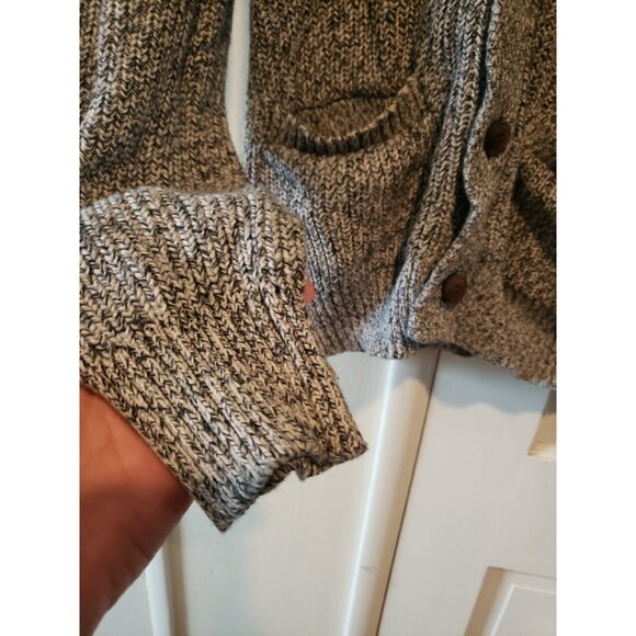 Faherty Marled Shawl Cardigan Sweater Mens Sz Large Marled Gray Cotton Cashmere - Picture 2 of 7